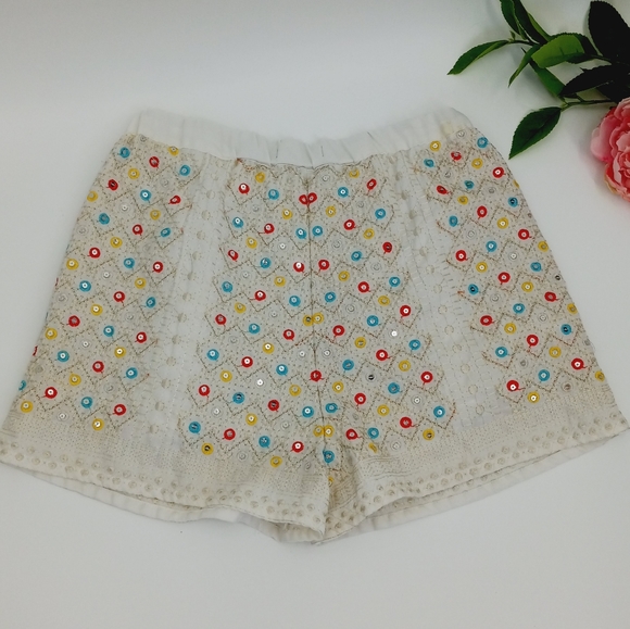 ROMEO & JULIET COUTURE Sequin Embellished Embroidered High Rise Dressy Shorts 27 - Picture 7 of 14